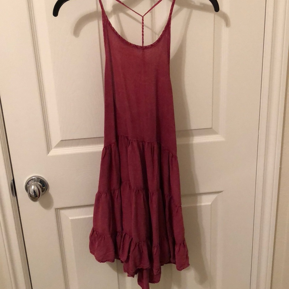 Open back Red flow dress